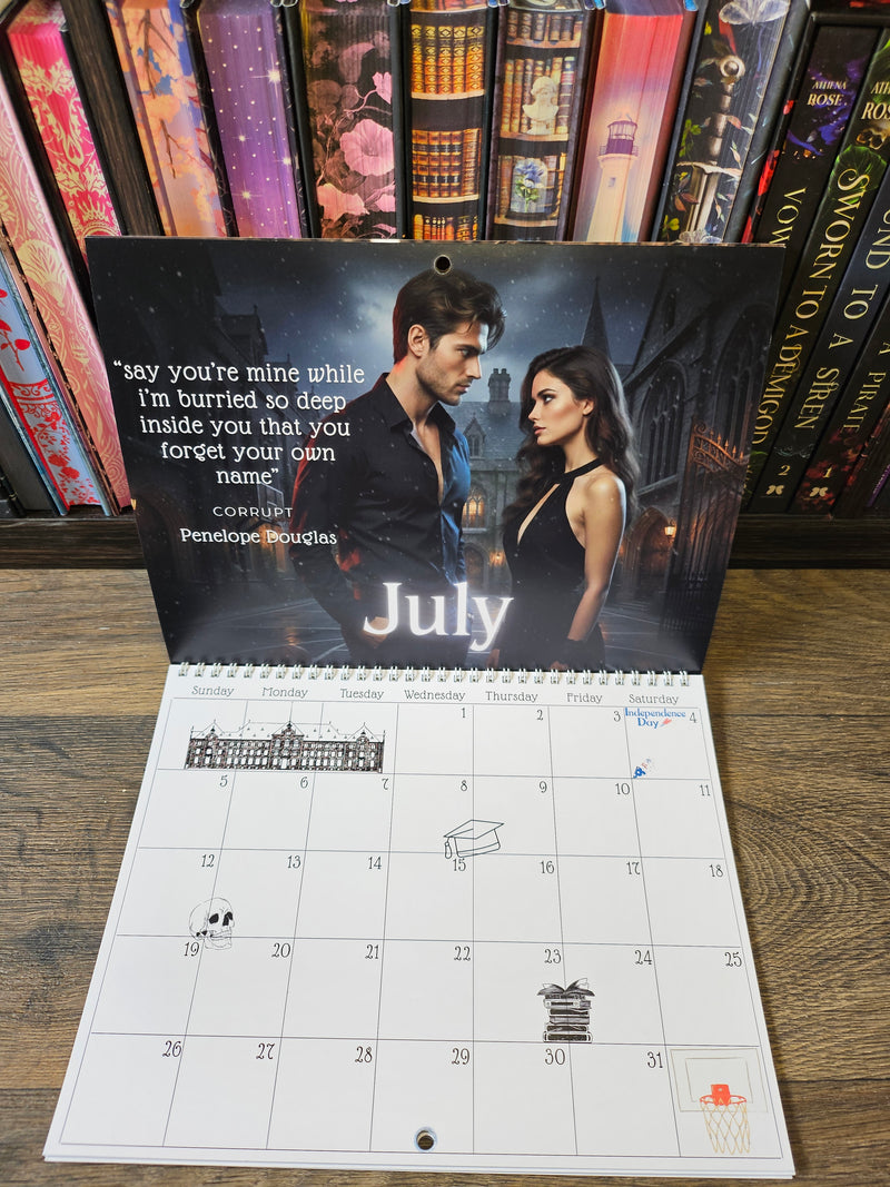 Spicy Book Quotes Wall Calendar 2026–2027