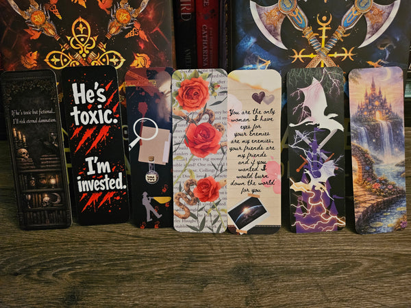 Dark Aesthetic Bookmark Set | Gothic Romance, Thriller & Fantasy Bookmarks